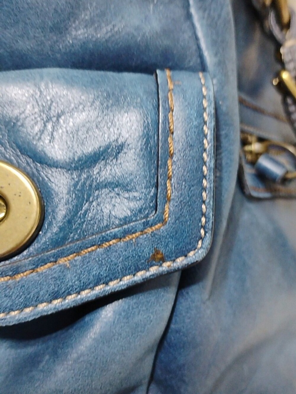 SALE! RARE!!Coach Limited Edition Shearling Blue Leather Gallery Tote - Picture 16 of 16